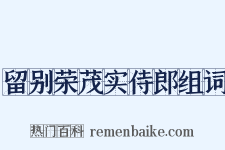 留别荣茂实侍郎组词是什么意思的图片